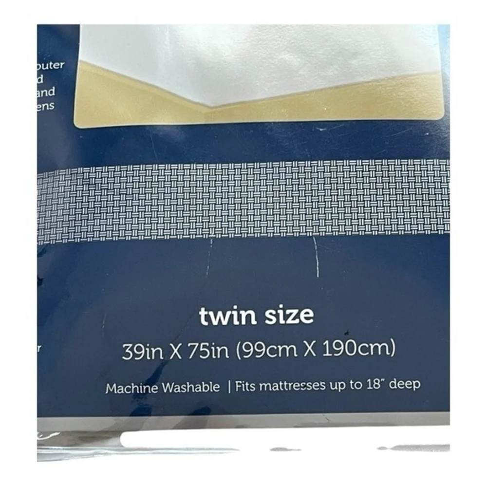 AllerEase Complete Allergy Protection Mattress Pad Twin White Cotton Quilted NIP